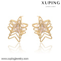 92588-Xuping Moda Modern Nobby Overlapping Star Brincos Para Atacado